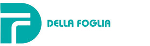 A stylized logo featuring the letter "D" in teal, accompanied by the text "DELLA FOGLIA" in bold, modern font.